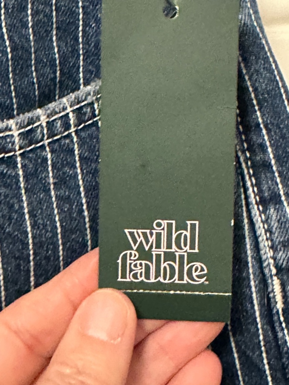 NWT Wild Fable Rigid Denim Low Rise Baggy Jeans Pinstripe Carpenter Size 4 - Picture 7 of 9